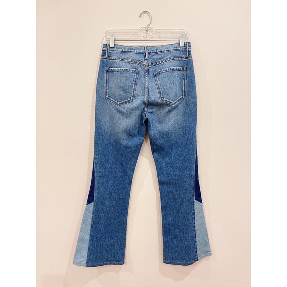 Frame Le High Flare Diagonal Block Boho Patchwork Hippie Jeans 26 29inseam - Picture 7 of 16